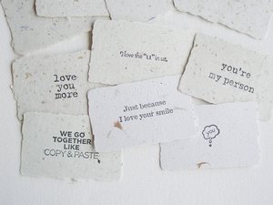 Love Note Kit with Hand made Paper. Mini Notes with Envelopes. Homemade recycled Love Messages. Lover's Gift for partner wife husband