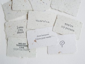 Love Note Kit with Hand made Paper. Mini Notes with Envelopes. Homemade recycled Love Messages. Lover's Gift for partner wife husband