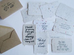 Love Notes Set, Handmade Paper Love Notes, Homemade Love Notes with envelopes, Love letters, Lover's Gift, for partner, wife, husband - No.4