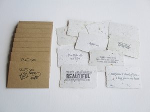 Love Note Set, Handmade Paper Love Notes and Envelopes, Homemade Love Notes, Love Letters, Lover's Gift, for partner, wife, husband - No.2