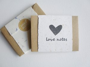 Love Note Kit with Hand made Paper. Mini Notes with Envelopes. Homemade recycled Love Messages. Lover's Gift for partner wife husband