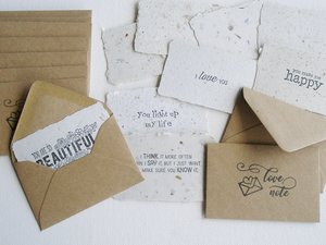 Love Note Set, Handmade Paper Love Notes and Envelopes, Homemade Love Notes, Love Letters, Lover's Gift, for partner, wife, husband - No.2