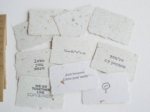 Love Note Kit with Hand made Paper. Mini Notes with Envelopes. Homemade recycled Love Messages. Lover's Gift for partner wife husband