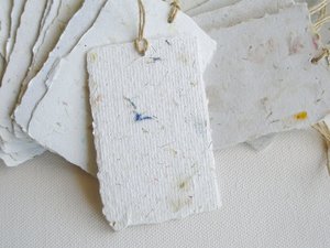 Handmade Recycled Paper Tags, 50 Gift Tags, Swing Tags, Deckle Edge homemade Tags, Blank Product Tags, Neutral toned Tags, Eco Neutral Tones