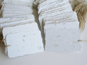 Handmade Recycled Paper Tags, 50 Gift Tags, Swing Tags, Deckle Edge homemade Tags, Blank Product Tags, Neutral toned Tags, Eco Neutral Tones