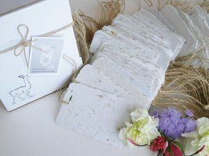 100 Handmade Recycled Paper Gift Tags: Deckle Edge Swing Tags