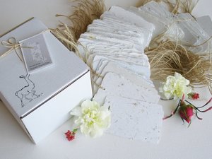 100 Handmade Recycled Paper Gift Tags: Deckle Edge Swing Tags