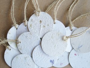 Handmade Recycled Paper Tags,  Neutral Toned Swing Tags, Eco Friendly Tags,  Product Tags, Gift Tags, Small Round Tags, Price Tags