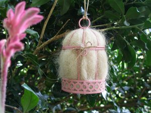 Gender Reveal, Baby Shower Favor, Small Bird Nester, Isolation Gift, Llama Fibre Nest Building Material, Blue or Pink