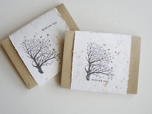 I Miss You Notes with Envelopes. Handmade Recycled Paper Love Messages. Mini Sentiment Cards for Long distance relationship