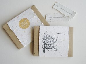 I Miss You Notes with Envelopes. Handmade Recycled Paper Love Messages. Mini Sentiment Cards for Long distance relationship