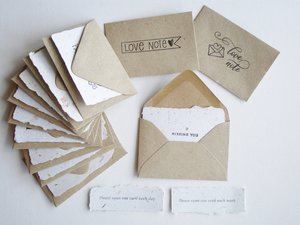I Miss You Notes with Envelopes. Handmade Recycled Paper Love Messages. Mini Sentiment Cards for Long distance relationship