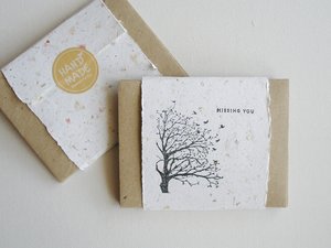 I Miss You Notes with Envelopes. Handmade Recycled Paper Love Messages. Mini Sentiment Cards for Long distance relationship