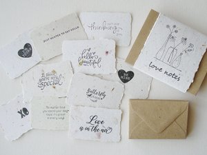 Love Notes with Envelopes, Handmade Paper Love Notes, Mini Sentiment Cards, Messages to send to loved one, Long distance relationship