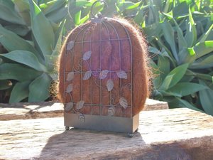 Narrow Bird Nester for Wall. Bird Nesting Llama Fibre Gift for Garden. Housewarming or Backyard Nature Gift Idea. Eco home gardener