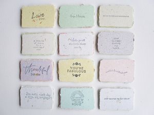 Mini Cards with Envelopes for shops, Handmade Paper, Homemade Messages of love, motivational mini notes for partner, friends, florist, gifts
