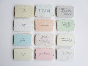 Mini Cards with Envelopes for shops, Handmade Paper, Homemade Messages of love, motivational mini notes for partner, friends, florist, gifts