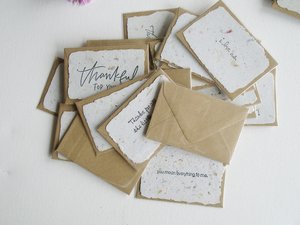 Mini Cards with Envelopes for shops, Handmade Paper, Homemade Messages of love, motivational mini notes for partner, friends, florist, gifts
