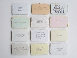 Mini Cards with Envelopes for shops, Handmade Paper, Homemade Messages of love, motivational mini notes for partner, friends, florist, gifts