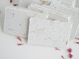 Box of Blank Love Notes. Handmade Recycled Love Note Paper. 120 Small Hand Torn Pieces for Messages