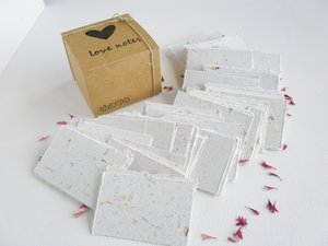 Box of Blank Love Notes. Handmade Recycled Love Note Paper. 120 Small Hand Torn Pieces for Messages