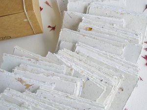Box of Blank Love Notes. Handmade Recycled Love Note Paper. 120 Small Hand Torn Pieces for Messages