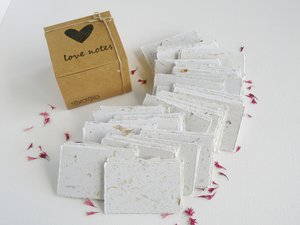 Box of Blank Love Notes. Handmade Recycled Love Note Paper. 120 Small Hand Torn Pieces for Messages