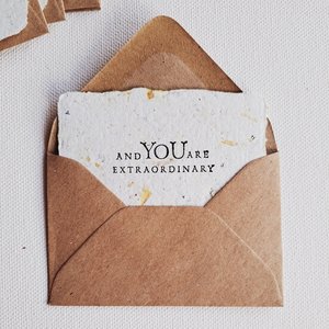 10 Mini Motivational Cards with Envelopes, Handmade Recycled Paper Notes for students from Teachers.