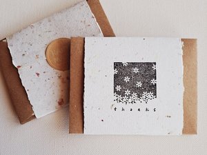 Mini Thank you Card and Envelope set  of 10