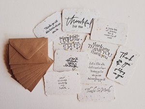 Mini Thank you Card and Envelope set  of 10