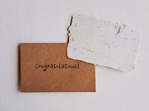 10 Congratulations Mini Handmade Cards with Recycled Envelopes for gifts, florists, friends