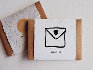 10 Mini Validation Cards with Envelopes, Handmade Recycled Paper messages for teachers, parents, colleagues and friends