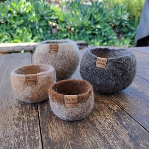 Soft and Fuzzy Llama Fibre bowl / vessel / pod