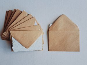 10 Mini Cards with Envelopes for Teachers, Parents, Friends. Handmade Recycled Paper "What's Up?" notes