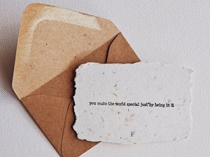 10 Mini Cards with Envelopes for Teachers, Parents, Friends. Handmade Recycled Paper love and encouragement notes