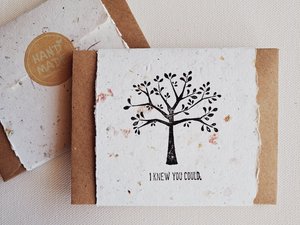 10 Mini 'I knew you could' Cards with Envelopes, Recycled accomplishment, self determination, belief, perseverence, achievement celebration
