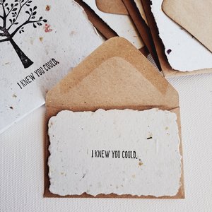10 Mini 'I knew you could' Cards with Envelopes, Recycled accomplishment, self determination, belief, perseverence, achievement celebration