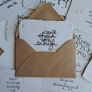 Mini Thank you Card and Envelope set  of 10