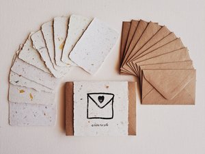10 Hand made Mini Cards with Envelopes, recycled Card Set, Mini Gift Cards, Homemade Cards, Florist's cards, Mini Blank Cards with Envelopes