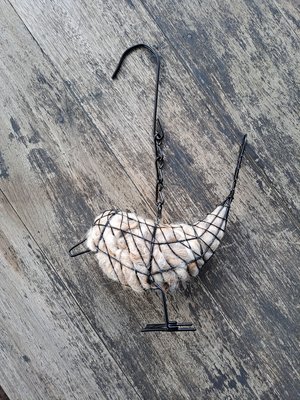 Larger Llama fibre bird nester for outdoor gift. Idea for home gardener and nature lover full of natural nest material for nesting birds