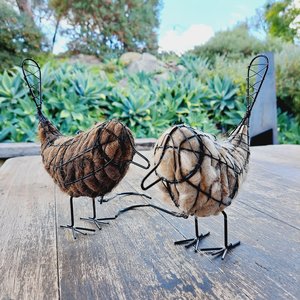 Larger Llama fibre bird nester for outdoor gift. Idea for home gardener and nature lover full of natural nest material for nesting birds