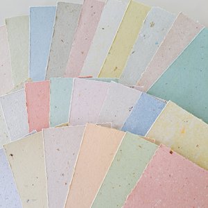 5x7" - 50 Sheets, Mixed Recycled Paper, Handmade Paper, Botanicals, DIY Wedding Invites, Calligraphy Paper, Letter Paper, Letterpress Stock