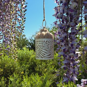 Bird Nester packed with Llama Fiber Nesting Material to for Native Birds in your Garden. Outdoor lantern Gift Idea for nature lover