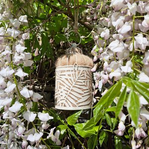 Bird Nester packed with Llama Fiber Nesting Material to for Native Birds in your Garden. Outdoor lantern Gift Idea for nature lover
