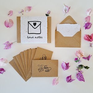 Mini Love Note Set with 10 Message Papers and Envelopes for Valentines Day