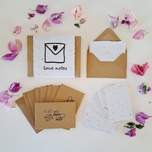 Mini Love Note Set with 10 Message Papers and Envelopes for Valentines Day