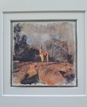 Miniature llama artwork "Bolder than she Looks"