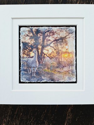 Miniature llama art "Distraction in the Distance"