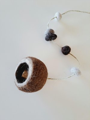 Llama Fibre Bell: Boho Nursery Decor, Rustic Children's Room
