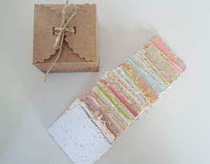 Hand-made Note Paper, Boxed, Hand Torn Recycled Paper, 100 sheets. Stocking Filler, gift boxed